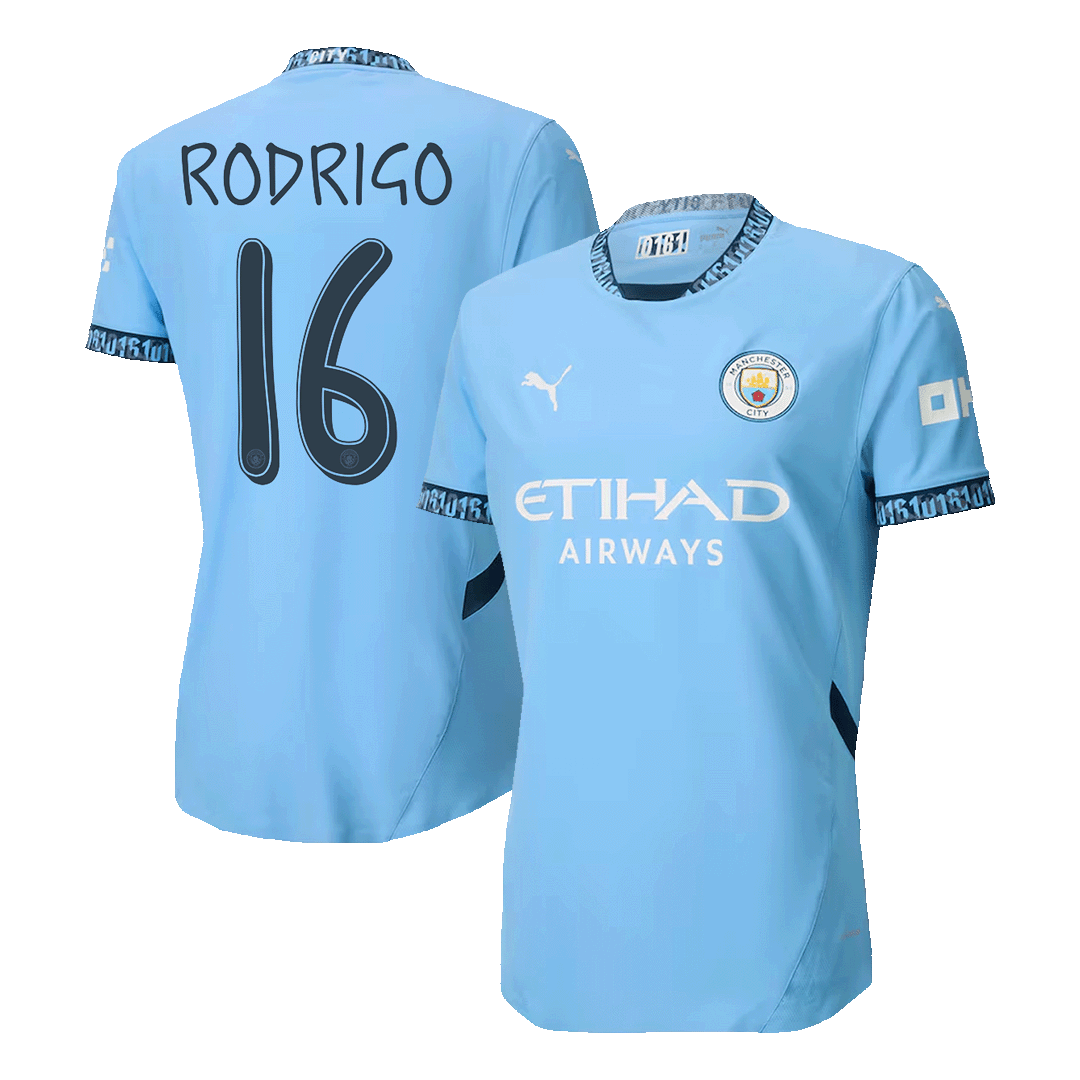 RODRIGO #16 Manchester City Home Soccer Jersey - UCL Player Version - Soccerdeal