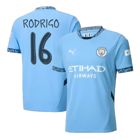 RODRIGO #16 Manchester City Home Soccer Jersey 2024/25 - UCL - Soccerdeal