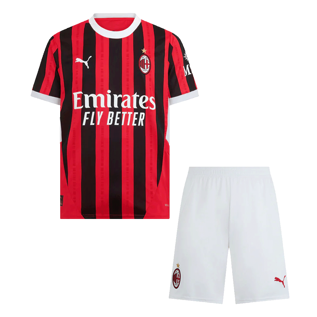 AC Milan Home Soccer Jersey Kit(Jersey+Shorts) - Soccerdeal