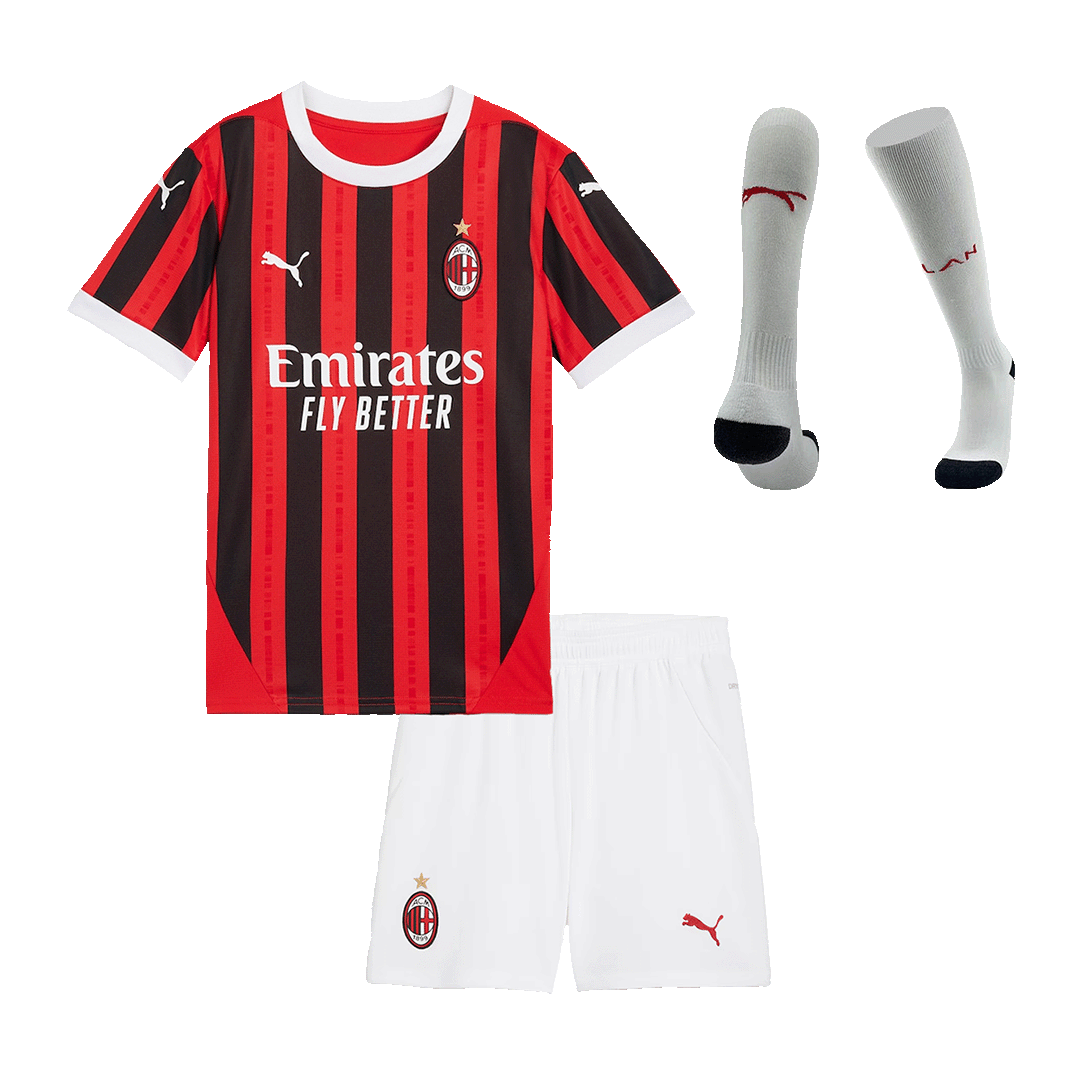 Kid's AC Milan Home Soccer Jersey Kit(Jersey+Shorts+Socks) - Soccerdeal