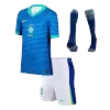 Kid's Brazil Away Soccer Jersey Kit(Jersey+Shorts+Socks) Copa America 2024 - Soccerdeal