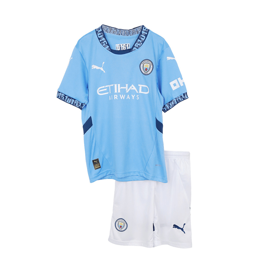 Kid's Manchester City Home Soccer Jersey Kit(Jersey+Shorts) - Soccerdeal