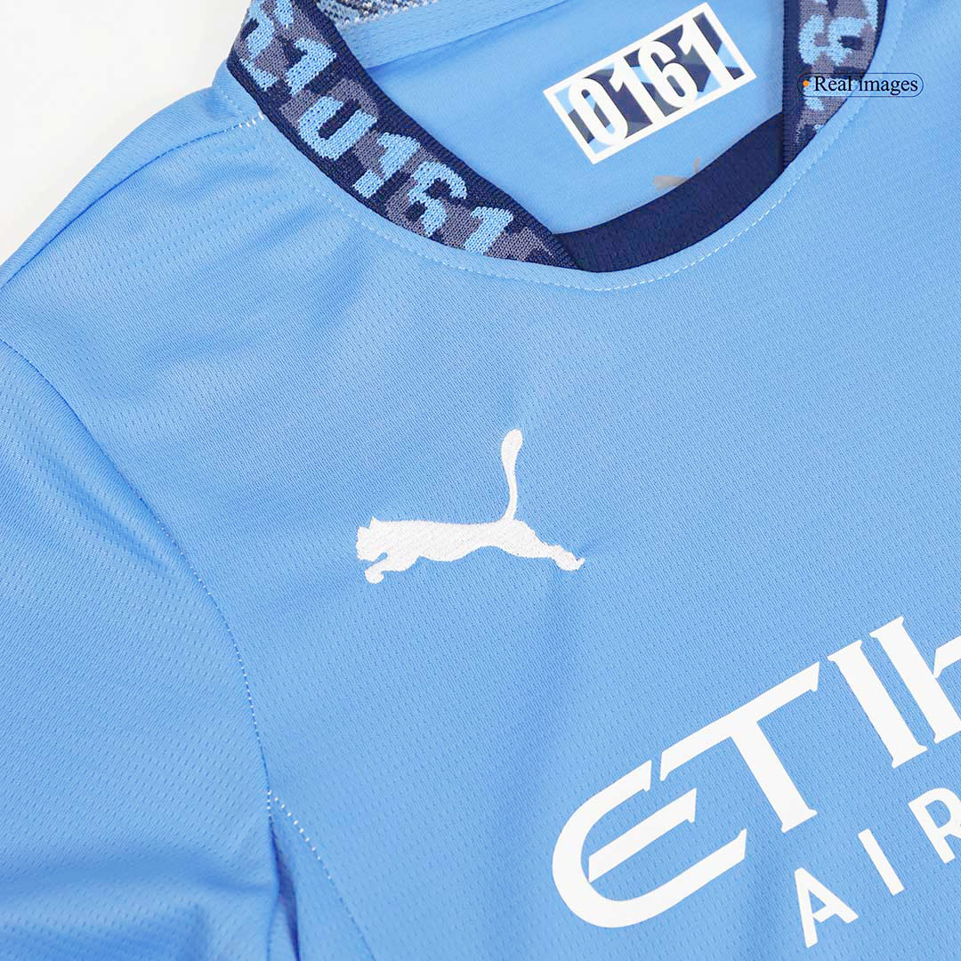 Kid's Manchester City Home Soccer Jersey Kit(Jersey+Shorts) - Soccerdeal