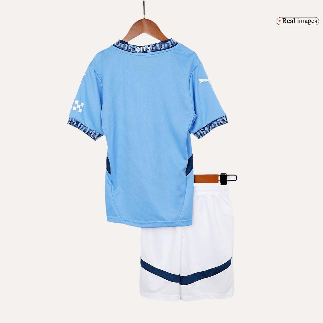 Kid's Manchester City Home Soccer Jersey Kit(Jersey+Shorts) - Soccerdeal