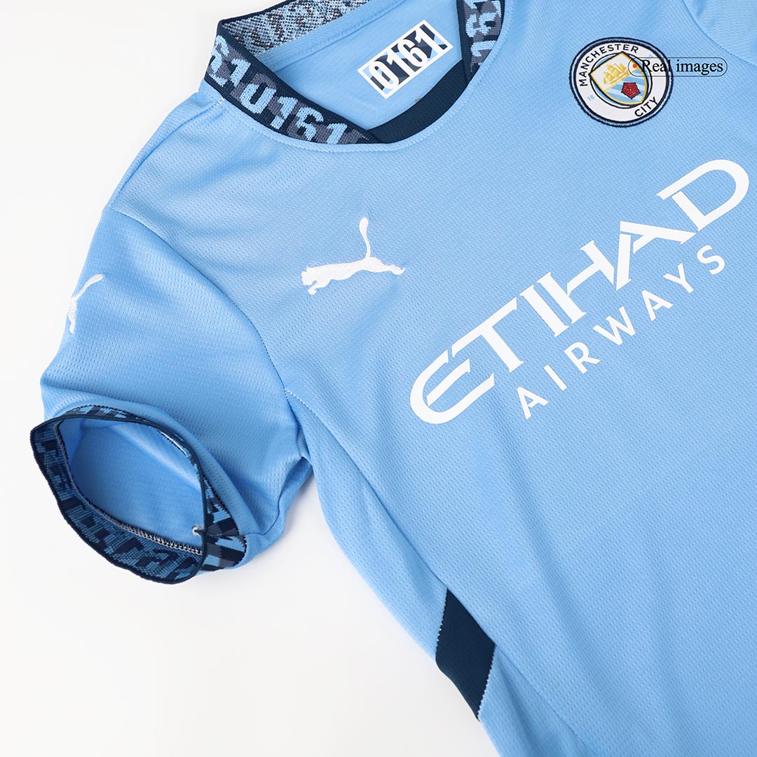 Kid's Manchester City Home Soccer Jersey Kit(Jersey+Shorts) - Soccerdeal