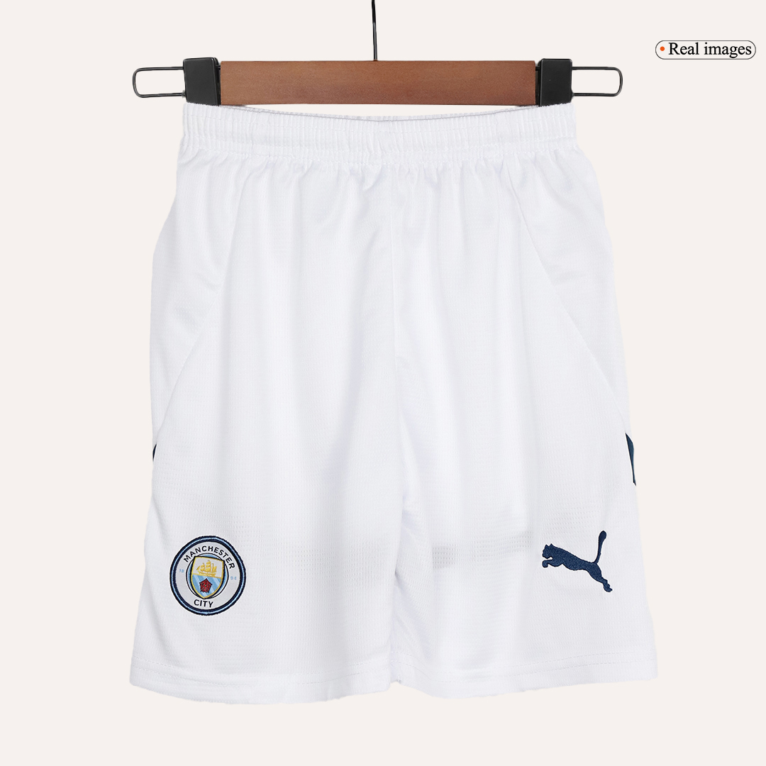 Kid's Manchester City Home Soccer Jersey Kit(Jersey+Shorts) - Soccerdeal