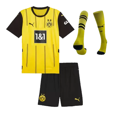 Kid's Borussia Dortmund Home Soccer Jersey Kit(Jersey+Shorts+Socks) 2024/25 - Soccerdeal