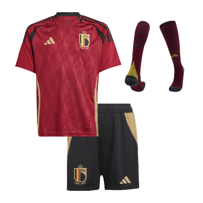 Kid's Belgium Home Soccer Jersey Kit(Jersey+Shorts+Socks) Euro 2024 - Soccerdeal