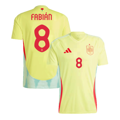 FABIÁN #8 Spain Away Soccer Jersey Euro 2024 - Soccerdeal