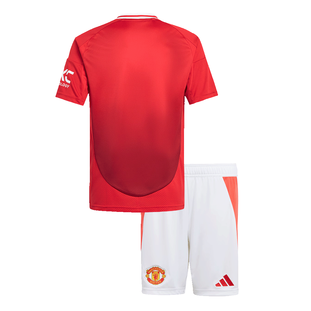Kid's Manchester United Home Soccer Jersey Kit(Jersey+Shorts) - Soccerdeal