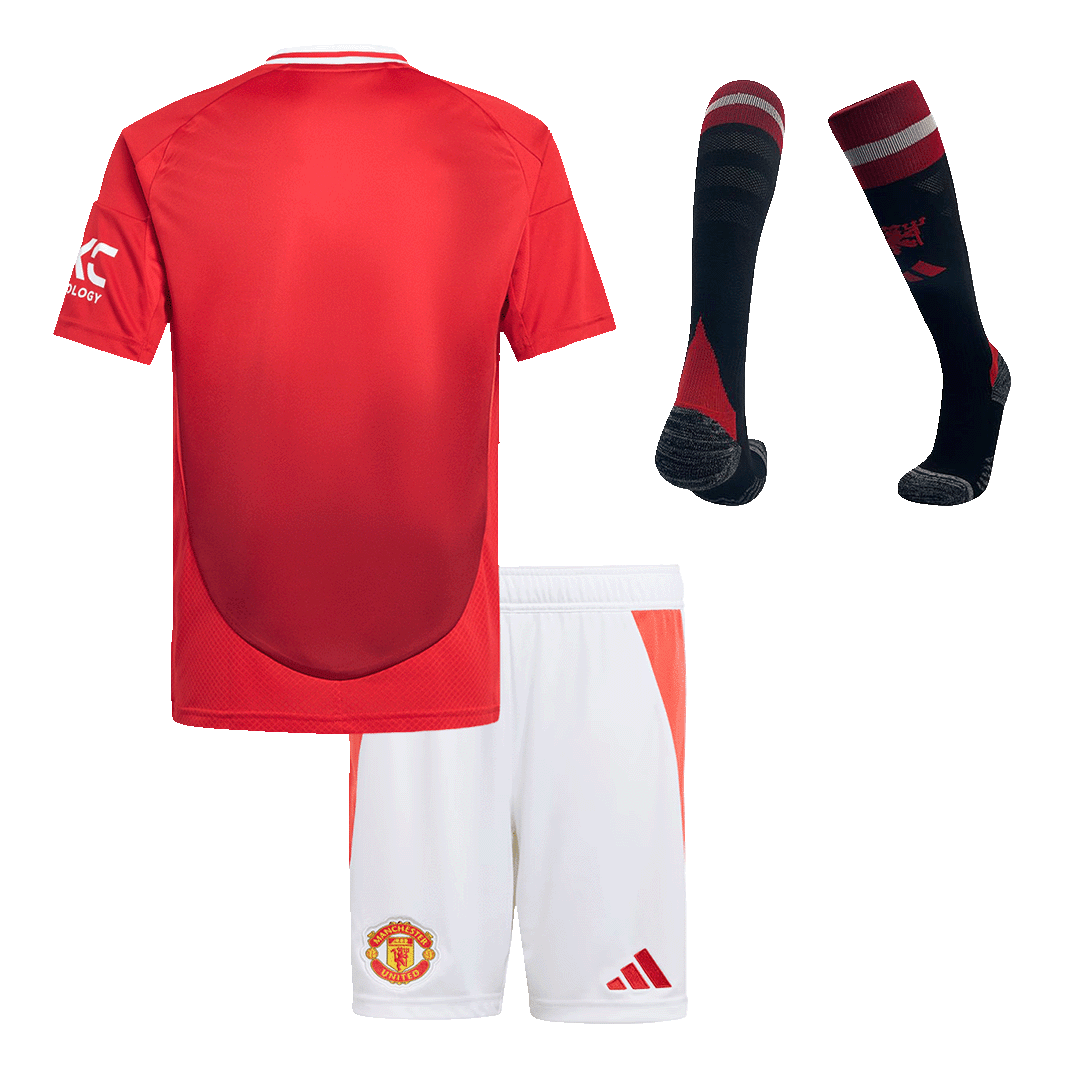 Kid's Manchester United Home Soccer Jersey Kit(Jersey+Shorts+Socks) - Soccerdeal