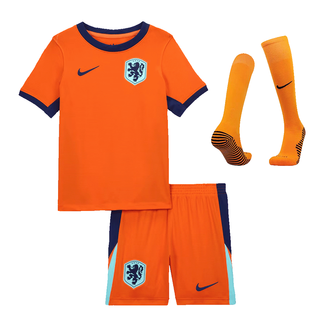 Kid's Netherlands Home Soccer Jersey Kit(Jersey+Shorts+Socks) Euro - Soccerdeal
