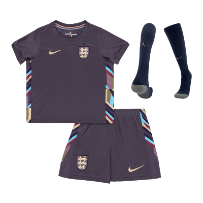 Kid's England Away Soccer Jersey Kit(Jersey+Shorts+Socks) Euro 2024 - Soccerdeal