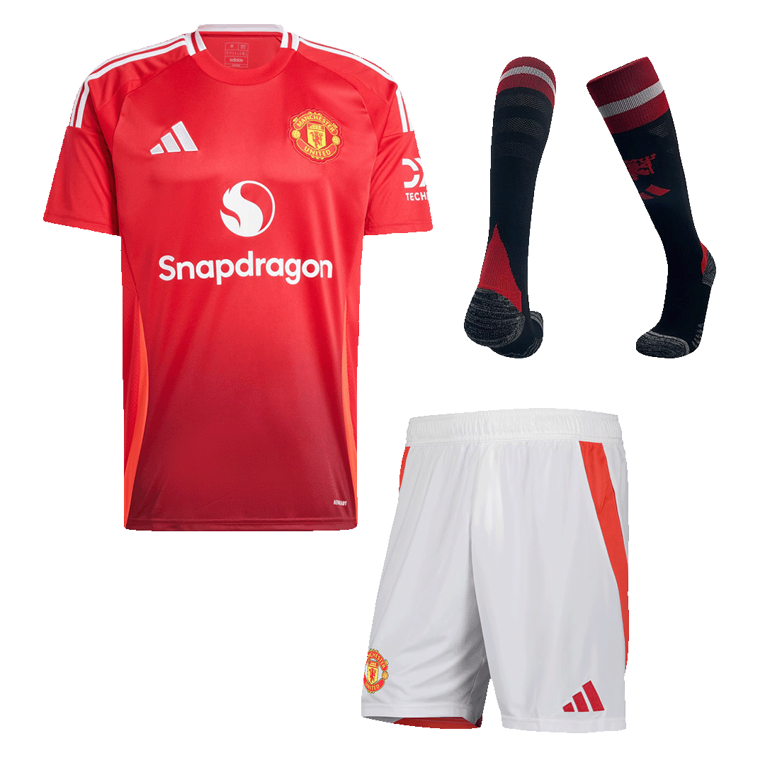 Manchester United Home Soccer Jersey Kit(Jersey+Shorts+Socks) - Soccerdeal