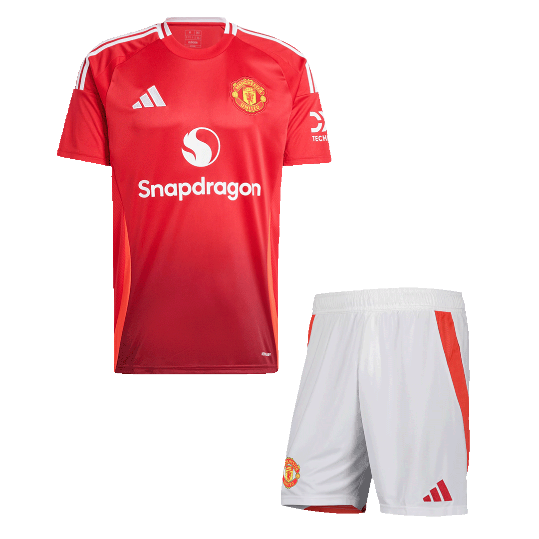 Manchester United Home Soccer Jersey Kit(Jersey+Shorts) - Soccerdeal