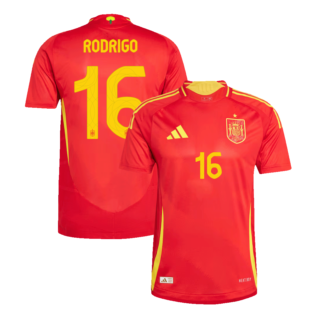 Authentic RODRIGO #16 Spain Home Soccer Jersey Euro - Soccerdeal