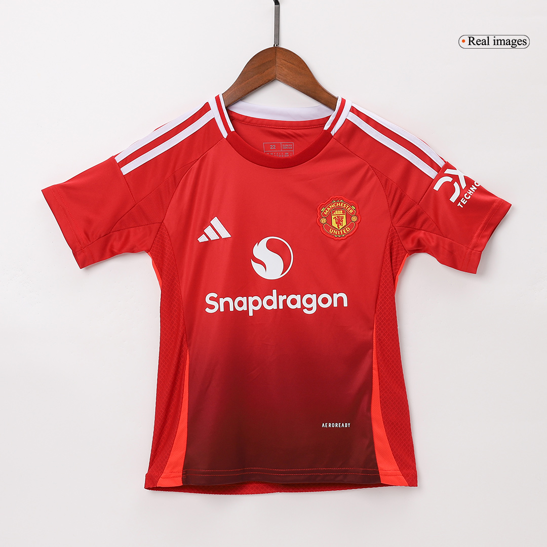 Kid's Manchester United Home Soccer Jersey Kit(Jersey+Shorts) - Soccerdeal