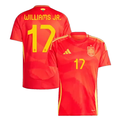 WILLIAMS JR. #17 Spain Home Soccer Jersey Euro 2024 - Soccerdeal