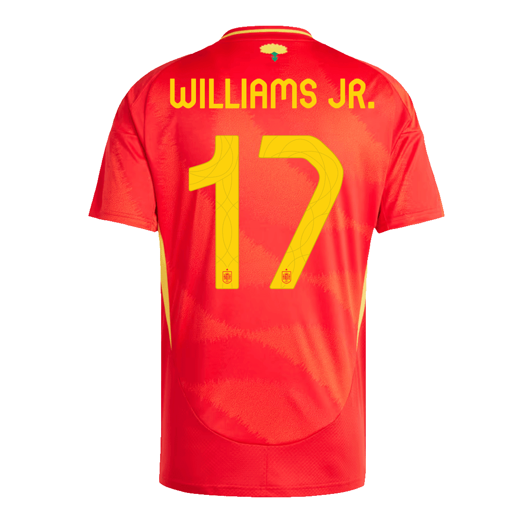 WILLIAMS JR. #17 Spain Home Soccer Jersey Euro - Soccerdeal