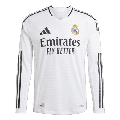 Authentic Real Madrid Home Long Sleeve Soccer Jersey 2024/25 - Soccerdeal