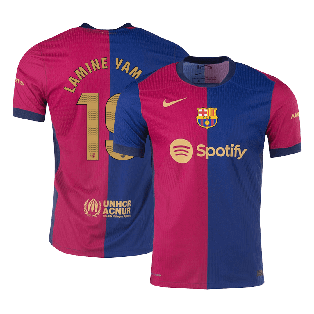 LAMINE YAMAL #19 Barcelona Home Soccer Jersey Player Version - Soccerdeal
