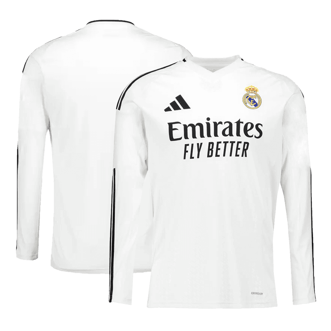 Real Madrid Home Long Sleeve Soccer Jersey - Soccerdeal