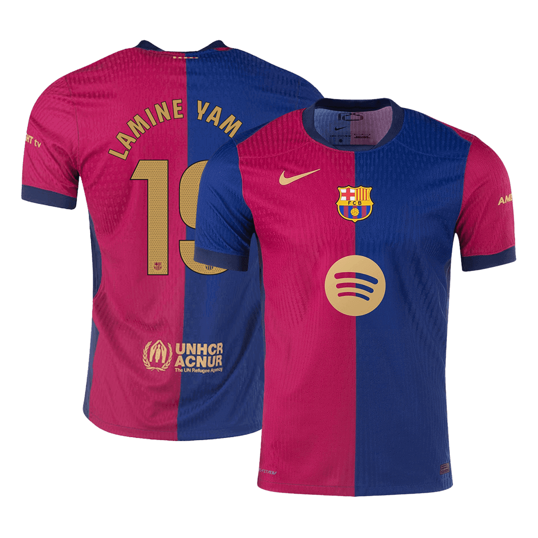 LAMINE YAMAL #19 Barcelona Home Soccer Jersey Player Version - Soccerdeal
