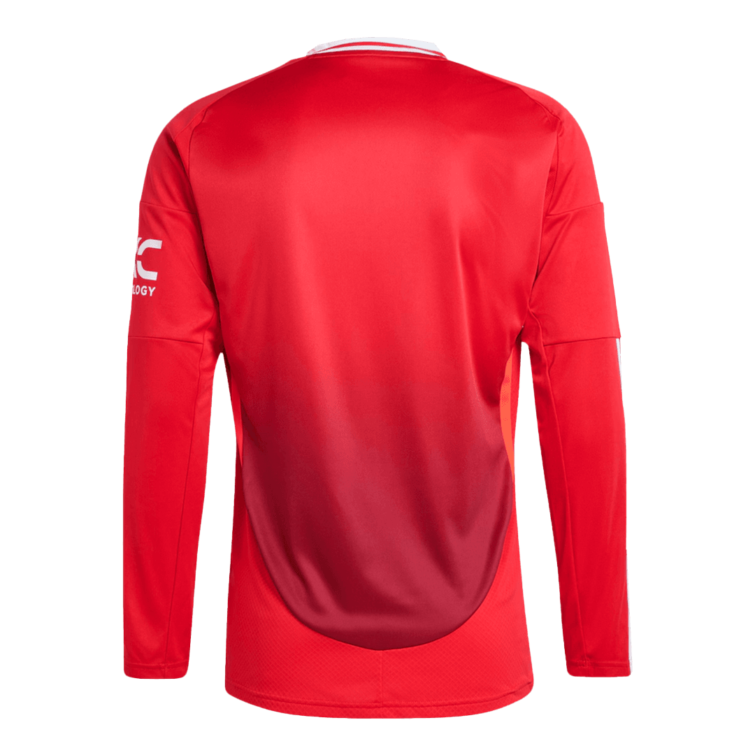 Manchester United Home Long Sleeve Soccer Jersey - Soccerdeal