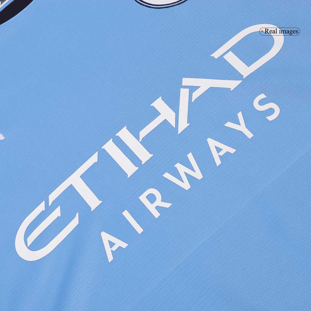 Manchester City Home Long Sleeve Soccer Jersey - Soccerdeal