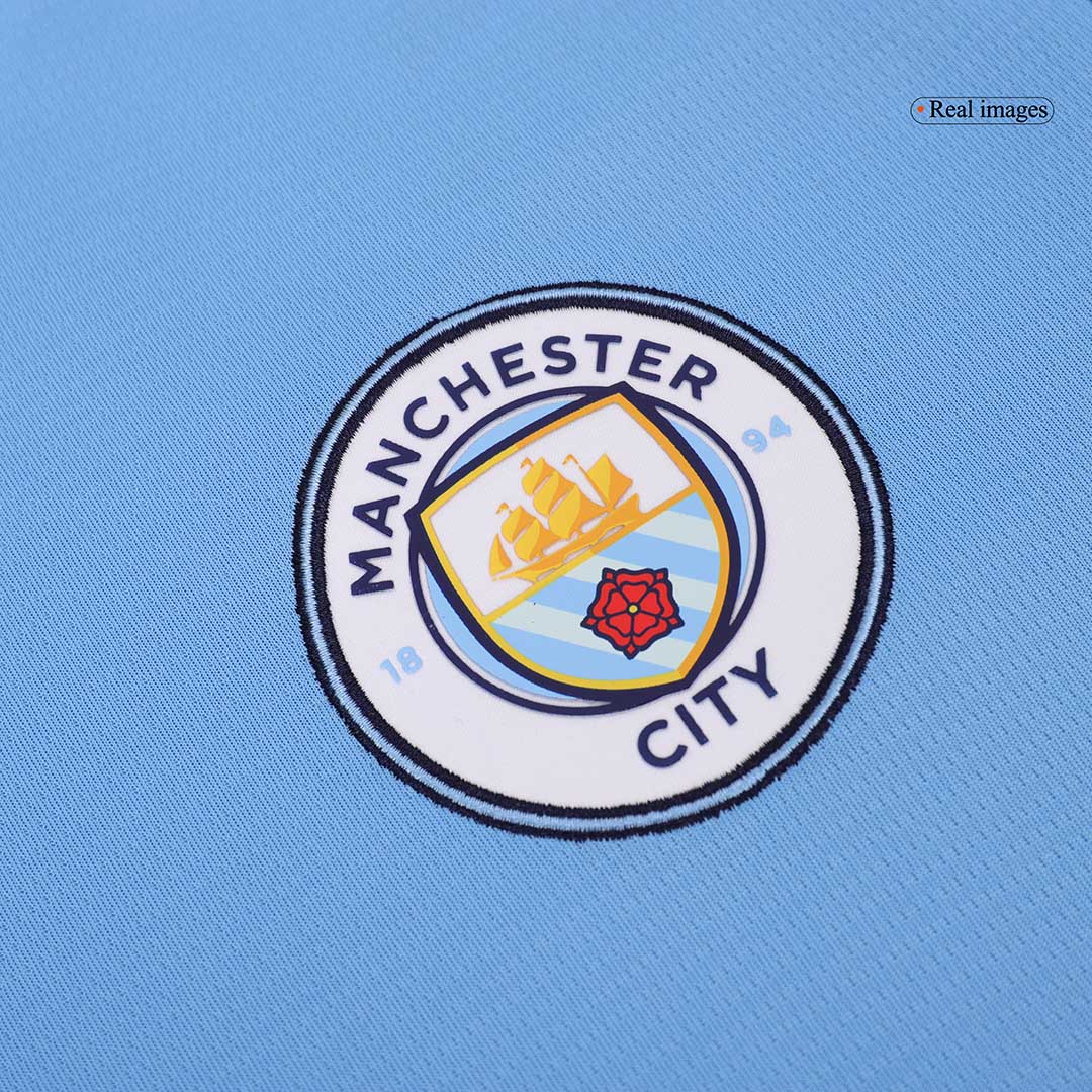 Manchester City Home Long Sleeve Soccer Jersey - Soccerdeal