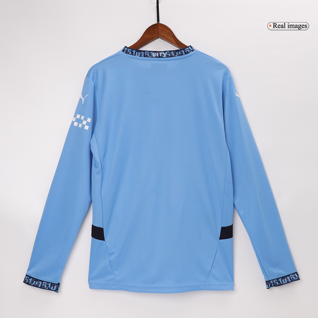 Manchester City Home Long Sleeve Soccer Jersey - Soccerdeal