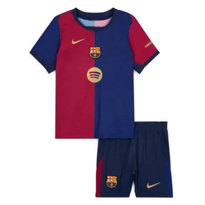 Kid's Barcelona Home Soccer Jersey Kit(Jersey+Shorts) 2024/25-Spotify Logo Without Text - Soccerdeal