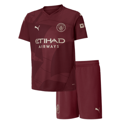 Kid's Manchester City Third Away Soccer Jersey Kit(Jersey+Shorts) 2024/25 - Soccerdeal