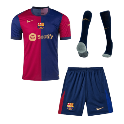 Barcelona Home Soccer Jersey Kit(Jersey+Shorts+Socks) 2024/25 - Soccerdeal