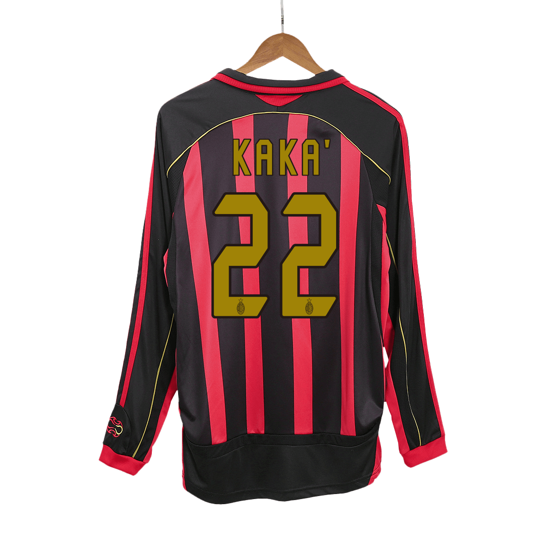 Retro KAKA' #22 2006/07 AC Milan Home Long Sleeve Soccer Jersey - Soccerdeal