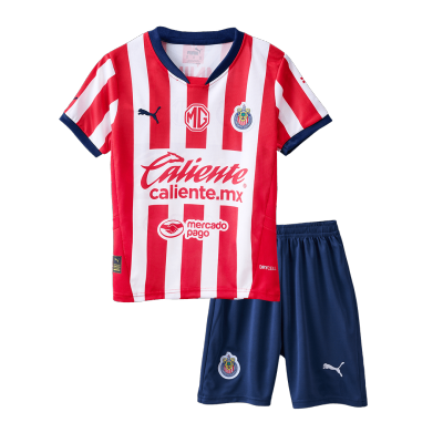 Kid's Chivas Home Soccer Jersey Kit(Jersey+Shorts) 2024/25 - Soccerdeal