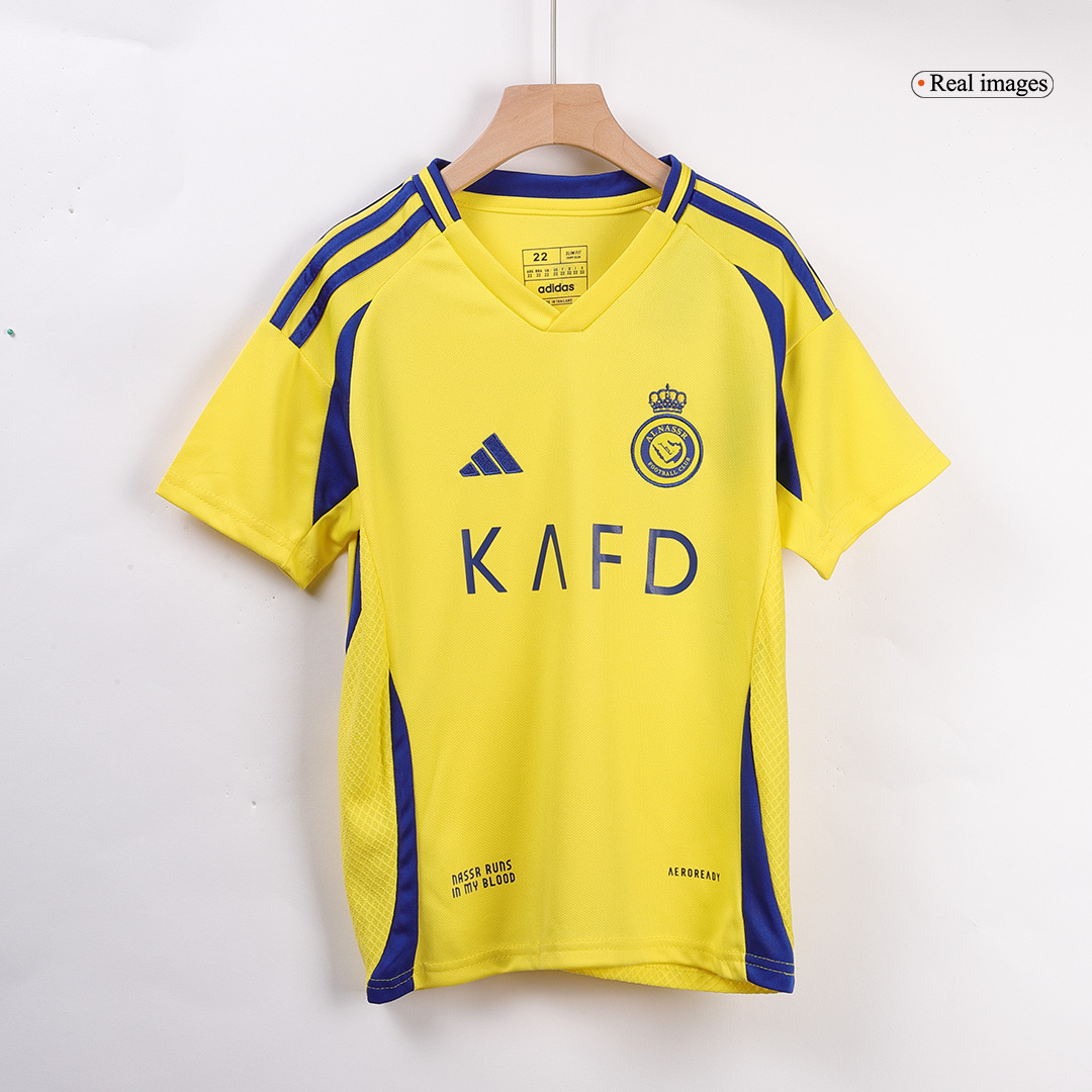 Kid's RONALDO #7 Al Nassr Home Soccer Jersey Kit(Jersey+Shorts) - ACL - Soccerdeal