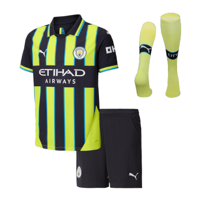 Kid's Manchester City Away Soccer Jersey Kit(Jersey+Shorts+Socks) 2024/25 - Soccerdeal