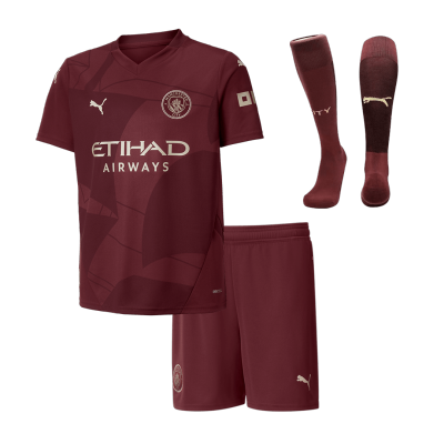 Kid's Manchester City Third Away Soccer Jersey Kit(Jersey+Shorts+Socks) 2024/25 - Soccerdeal