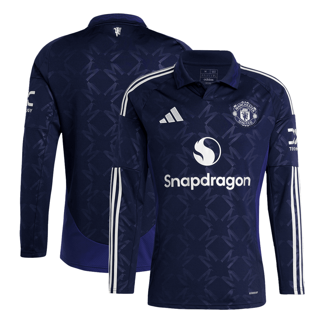 Manchester United Away Long Sleeve Soccer Jersey - Soccerdeal