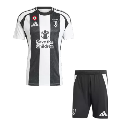 Juventus Home Soccer Jersey Kit(Jersey+Shorts) 2024/25- Save The Children Sponsor - Soccerdeal