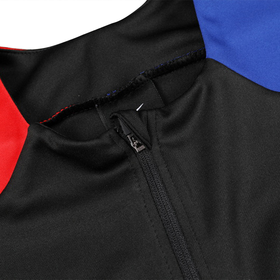 Kid's Barcelona Zipper Sweatshirt Kit(Top+Pants) - Soccerdeal