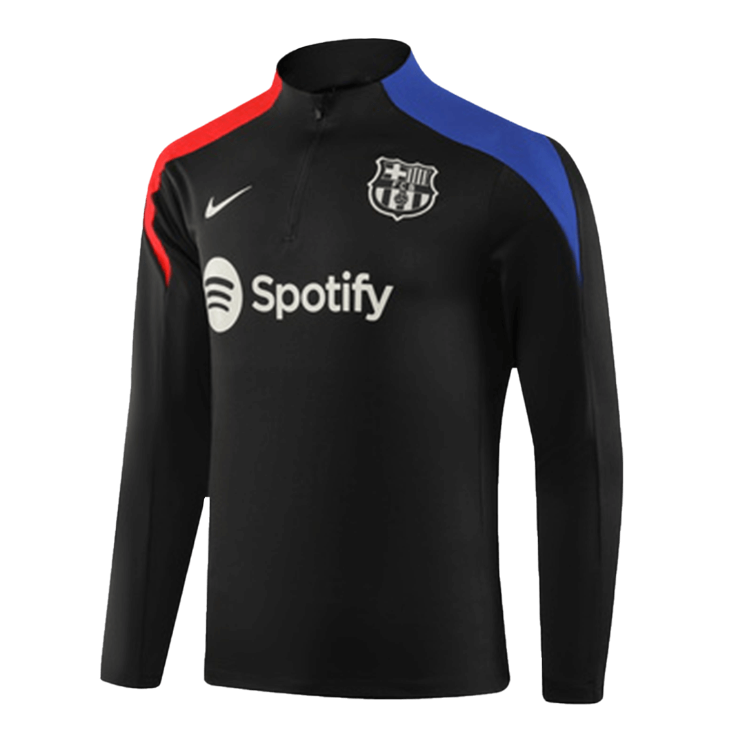 Kid's Barcelona Zipper Sweatshirt Kit(Top+Pants) - Soccerdeal