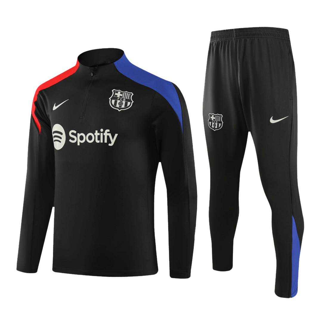 Kid's Barcelona Zipper Sweatshirt Kit(Top+Pants) - Soccerdeal