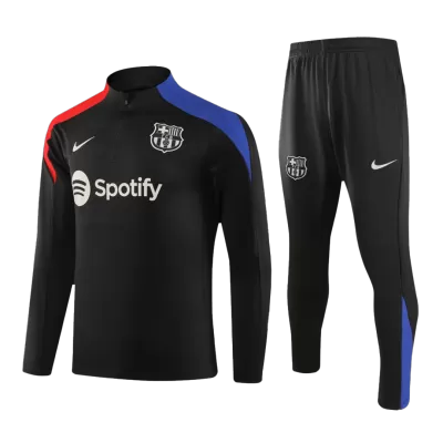 Kid's Barcelona Zipper Sweatshirt Kit(Top+Pants) 2024/25 - Soccerdeal