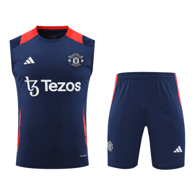 Manchester United Pre-Match Soccer Jersey Vest Kit(Jersey+Shorts) 2024/25 - Soccerdeal