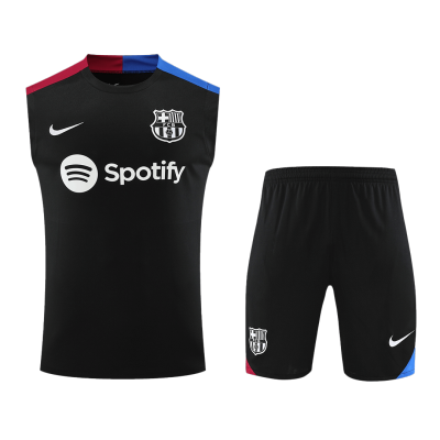 Barcelona Pre-Match Soccer Jersey Vest Kit(Jersey+Shorts) 2024/25 - Soccerdeal