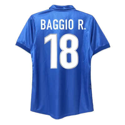 Retro BAGGIO R. #18 1998 Italy Home Soccer Jersey - Soccerdeal