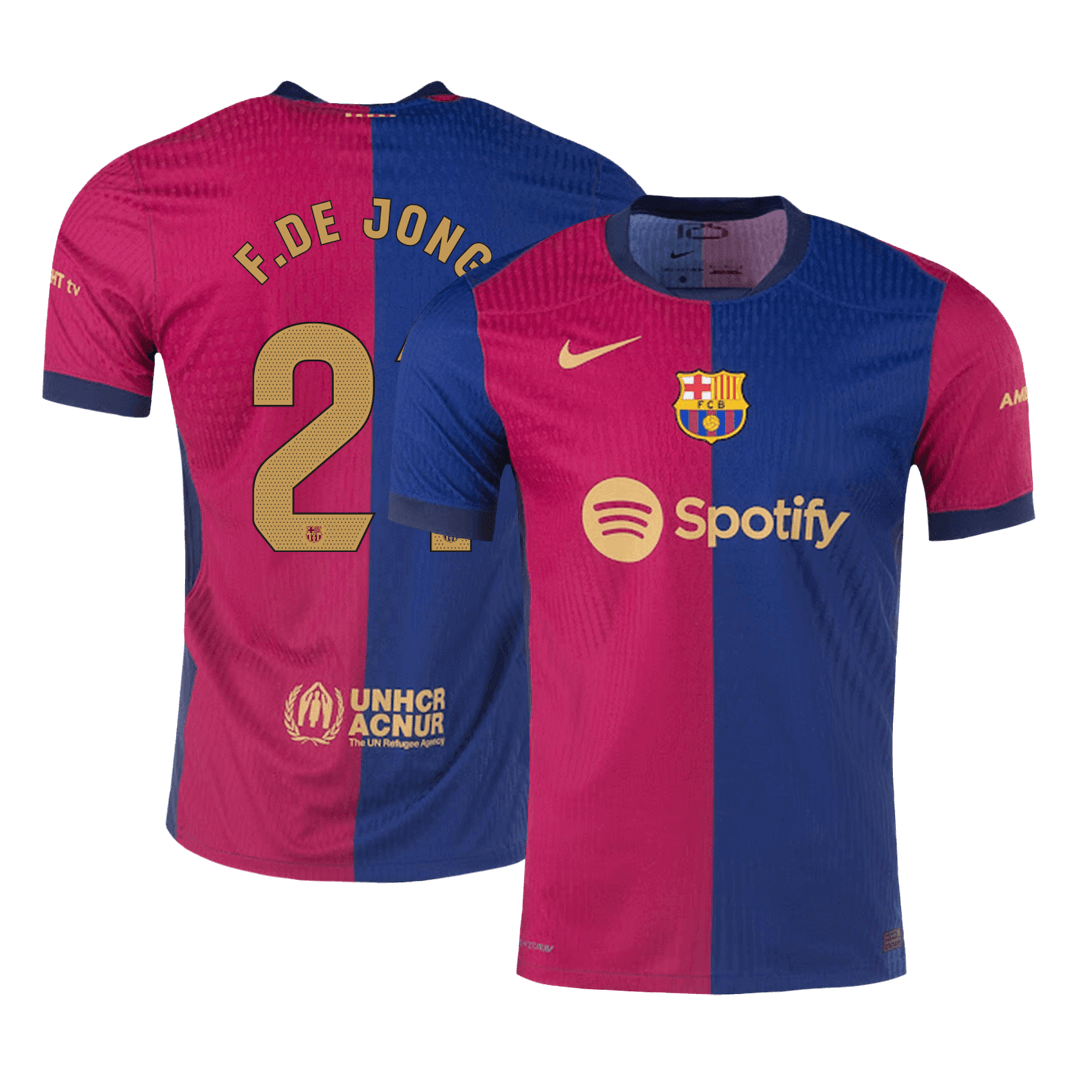 F.DE JONG #21 Barcelona Home Soccer Jersey Player Version - Soccerdeal