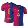 Authentic GAVI #6 Barcelona Home Soccer Jersey 2024/25 - Spotify Logo Without Text - Soccerdeal